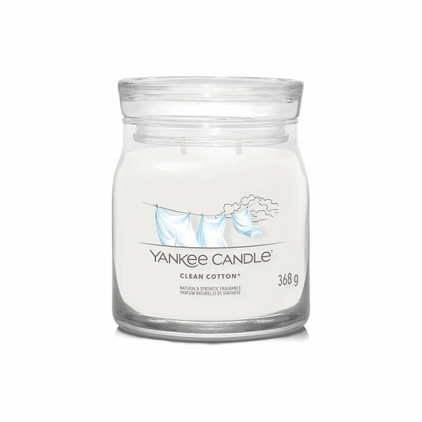 Yankee Candle vonná svíčka Signature ve skle střední Clean Cotton, 368 g