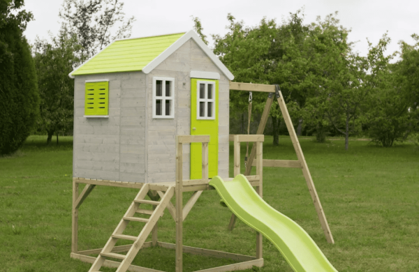 ArtWD Dětský zahradní domek s hřištěm VILLA | limetková