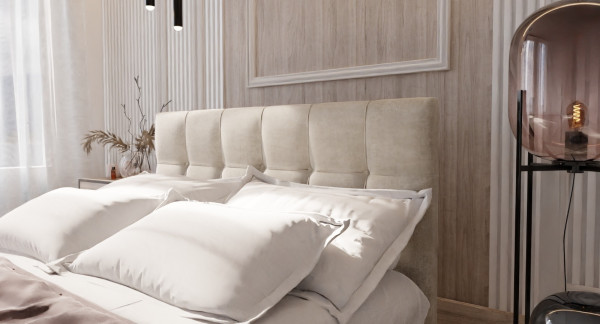 Čalouněná postel GARETTI 160x200 cm, krémová
