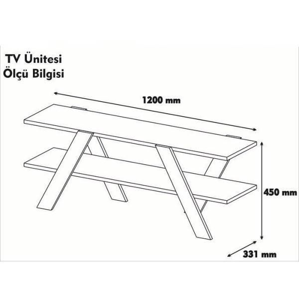 TV stolek AMANI, bílá/vlašský ořech