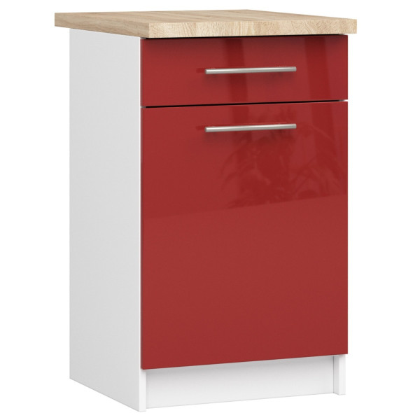 Ak furniture Kuchyňská skříňka Olivie S 50 cm 1D 1S bílo-červená