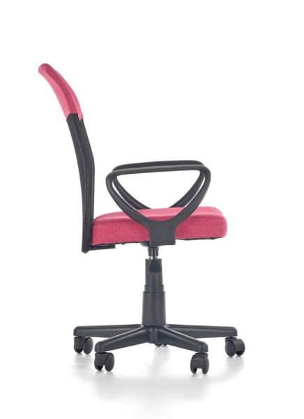 Dětská židle na kolečkách TIMMY — látka, růžová