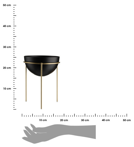 DekorStyle Květináč na stojanu LOFT II 25 cm černý/zlatý