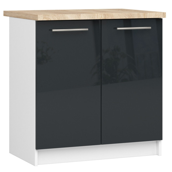 Ak furniture Kuchyňská skříňka Olivie S 80 cm 2D bílá/grafit lesk