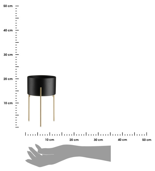 DekorStyle Květináč na stojanu LOFT II 20 cm černý