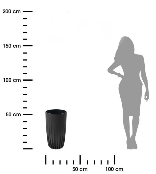 DekorStyle Květináč STRIPPED ECO IV 30 cm antracitový
