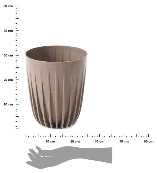 DekorStyle Květináč STRIPPED ECO VI 25 cm latte