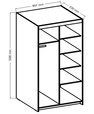 Skříň TEKEN 2D 3S, bílá