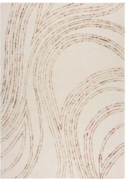 Oranžovo-krémový vlněný koberec 80x150 cm Abstract Swirl – Flair Rugs