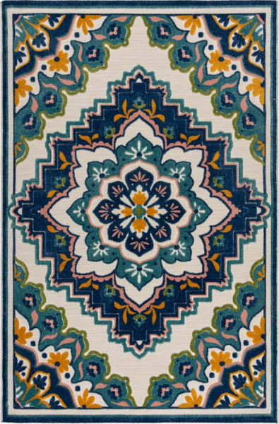 Modrý venkovní koberec 120x170 cm Beach Floral – Flair Rugs