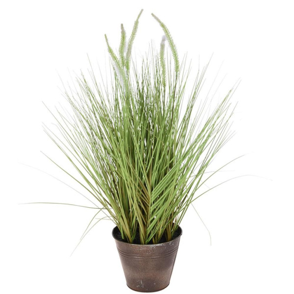 DekorStyle Umělá květina Grass White 60 cm zelená/bílá