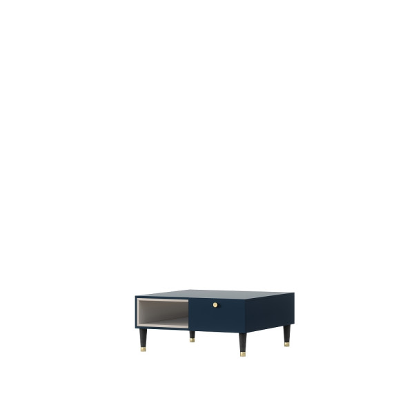 Konferenční stolek YRANI 1S, modrá/bílá