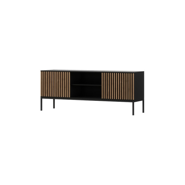 Televizní stolek, černý mat/dub artisan