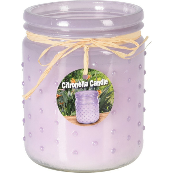 Repelentní svíčka Citronella 230 g, fialová, 10,5 x 12,5 cm