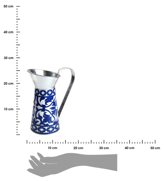 DekorStyle Dekorativní džbán PORTO 25 cm modrý/bílý