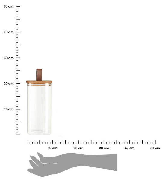 DekorStyle Skleněná dóza na potraviny All in One 1500 ml čirá