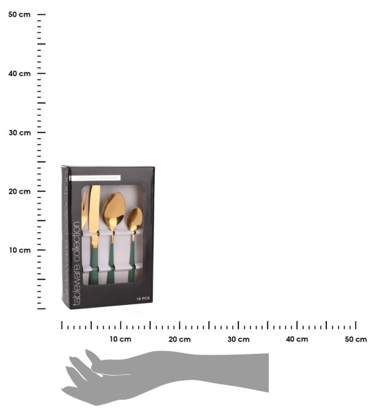 DekorStyle Sada příborů UNDO 16 ks zelená