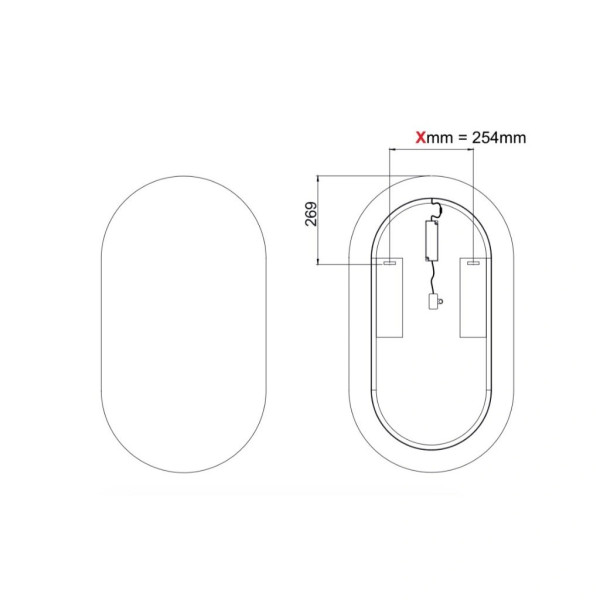 Comad LED zrcadlo APOLLO 50x90 cm černé