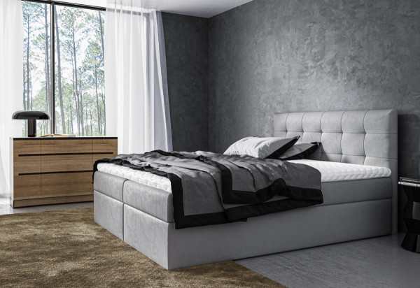 Expedo Čalouněná postel boxspring BRIGITE + topper, 180x200, jasmine 90