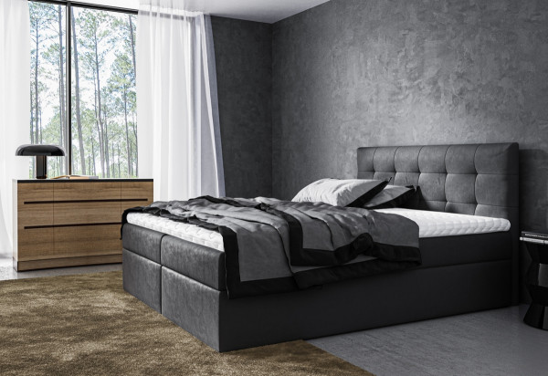 Expedo Čalouněná postel boxspring BRIGITE + topper, 180x200, jasmine 90