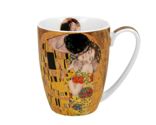 DekorStyle Porcelánový hrnek KLIMT THE KISS 350 ml hnědý