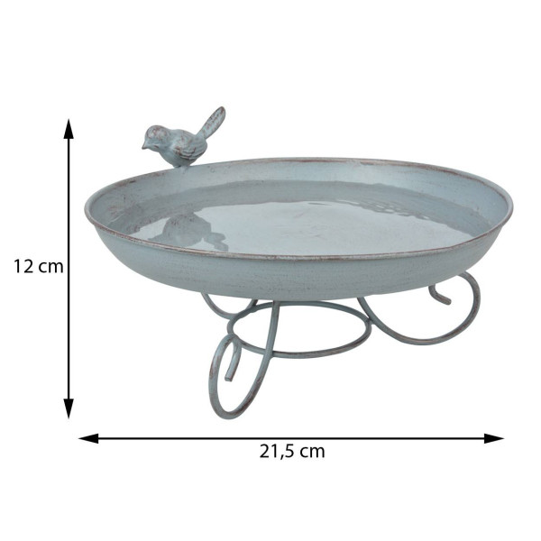 DekorStyle Stojací ptačí pítko METY 21,5 cm šedé