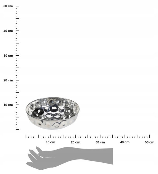 DekorStyle Kovová miska Bora 21 cm stříbrná