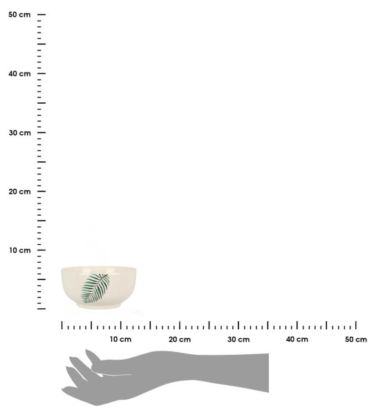 DekorStyle Porcelánová miska Leaf II. 370 ml bílá/zelená