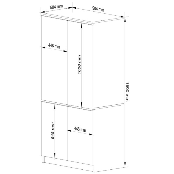 Ak furniture Šatní skříň CLP S90/4D dub artisan