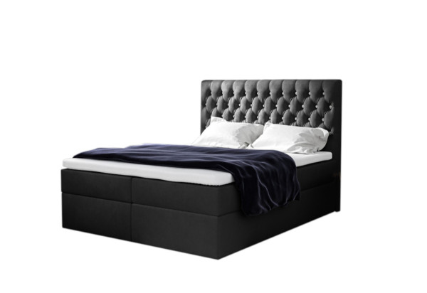 Expedo Čalouněná postel boxspring TOMIO + topper, 160x200, jasmine 100