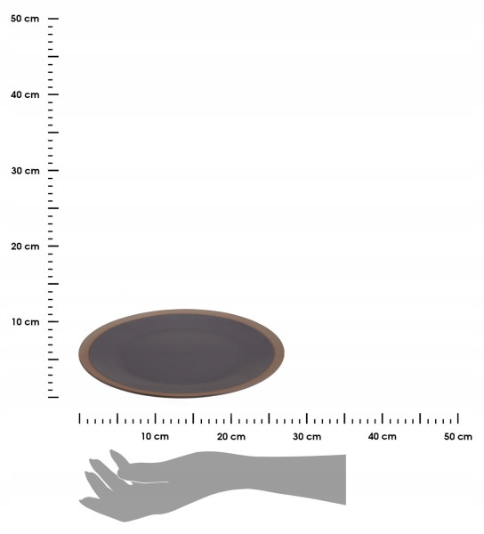 DekorStyle Kameninový jídelní talíř CLAY 26,5 cm tmavě šedý