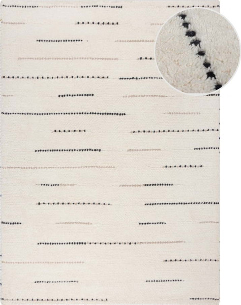 Krémový ručně tkaný vlněný koberec 120x170 cm Dottie Linear – Flair Rugs