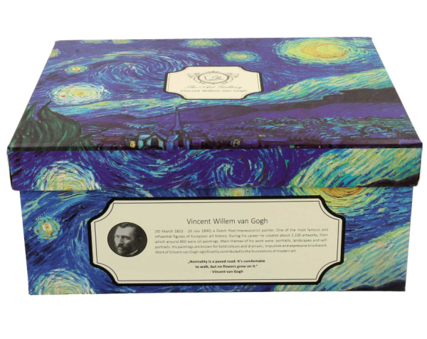 DekorStyle Sada šálků s podšálkem espresso Van Gogh STARRY NIGHT 2 ks 90 ml modrá