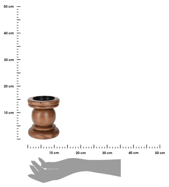 DekorStyle Svícen TIMBER 14 cm ze dřeva paulovnie