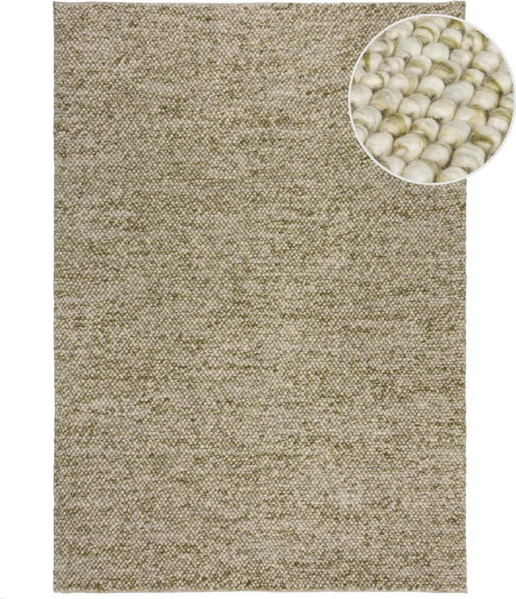 Khaki ručně tkaný koberec s příměsí vlny 80x150 cm Minerals – Flair Rugs