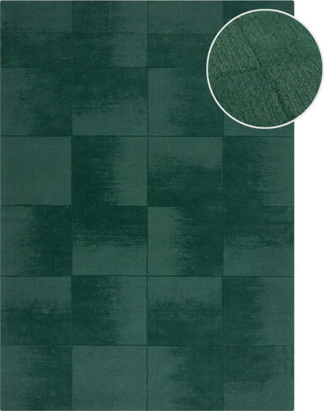 Ručně tkaný vlněný koberec v petrolejové barvě 120x170 cm Demi Check Ombre – Flair Rugs