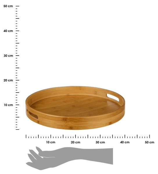 DekorStyle Bambusový podnos SIMPLY 40 cm hnědý