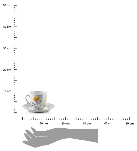 Affekdesign Sada 6 ks šálků s podšálkem Joy 250 ml bílá/vícebarevná II