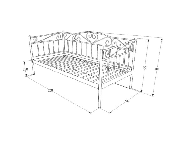 Signal Kovová postel Birma 90x200 černá