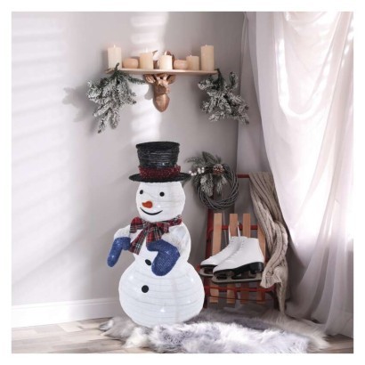 EMOS LED skládací sněhulák SNOWMAN 60 cm studená bílá