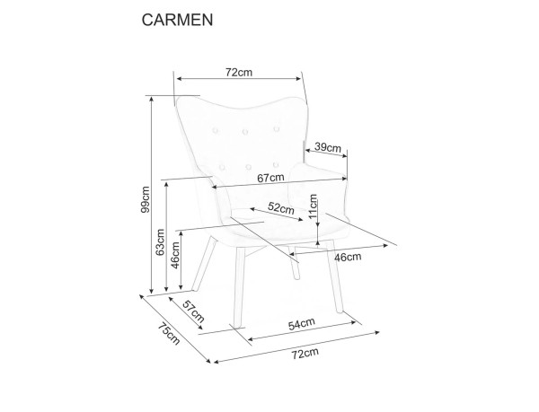 Signal Sametové křeslo CARMEN skořicové