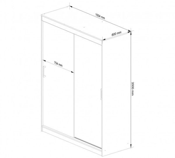 Šatní skříň s posuvnými dveřmi 150 cm CLP mono sonoma / bílá