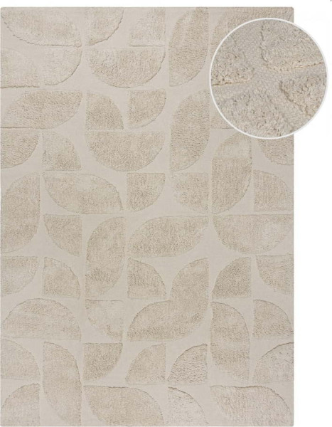 Krémový ručně tkaný bavlněný koberec 80x150 cm Ada Arch Geo – Flair Rugs