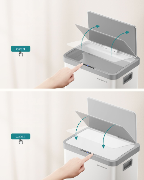 SONGMICS Odpadkový koš s pohybovým senzorem PROPER 68 L bílý