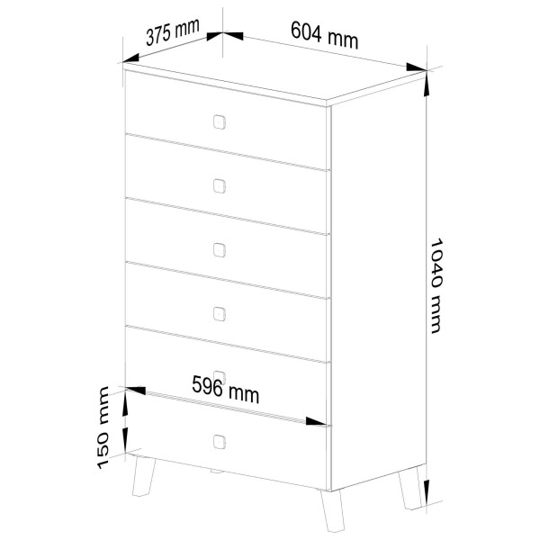 Ak furniture Komoda MOBI K-06 bílá/černá