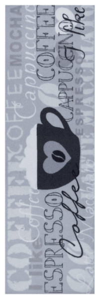 Koberec / Běhoun Cook & Clean I Like Espresso šedý / černý / bílý
